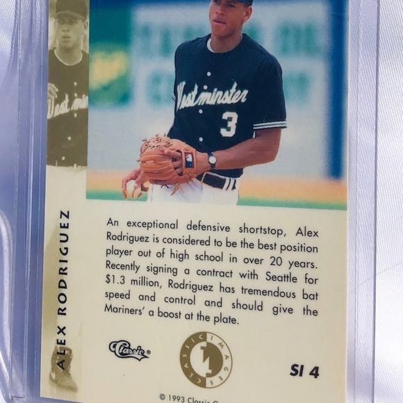 1993 Alex Rodriguez Classic “Sudden Impact” Card - Picture 6 of 8